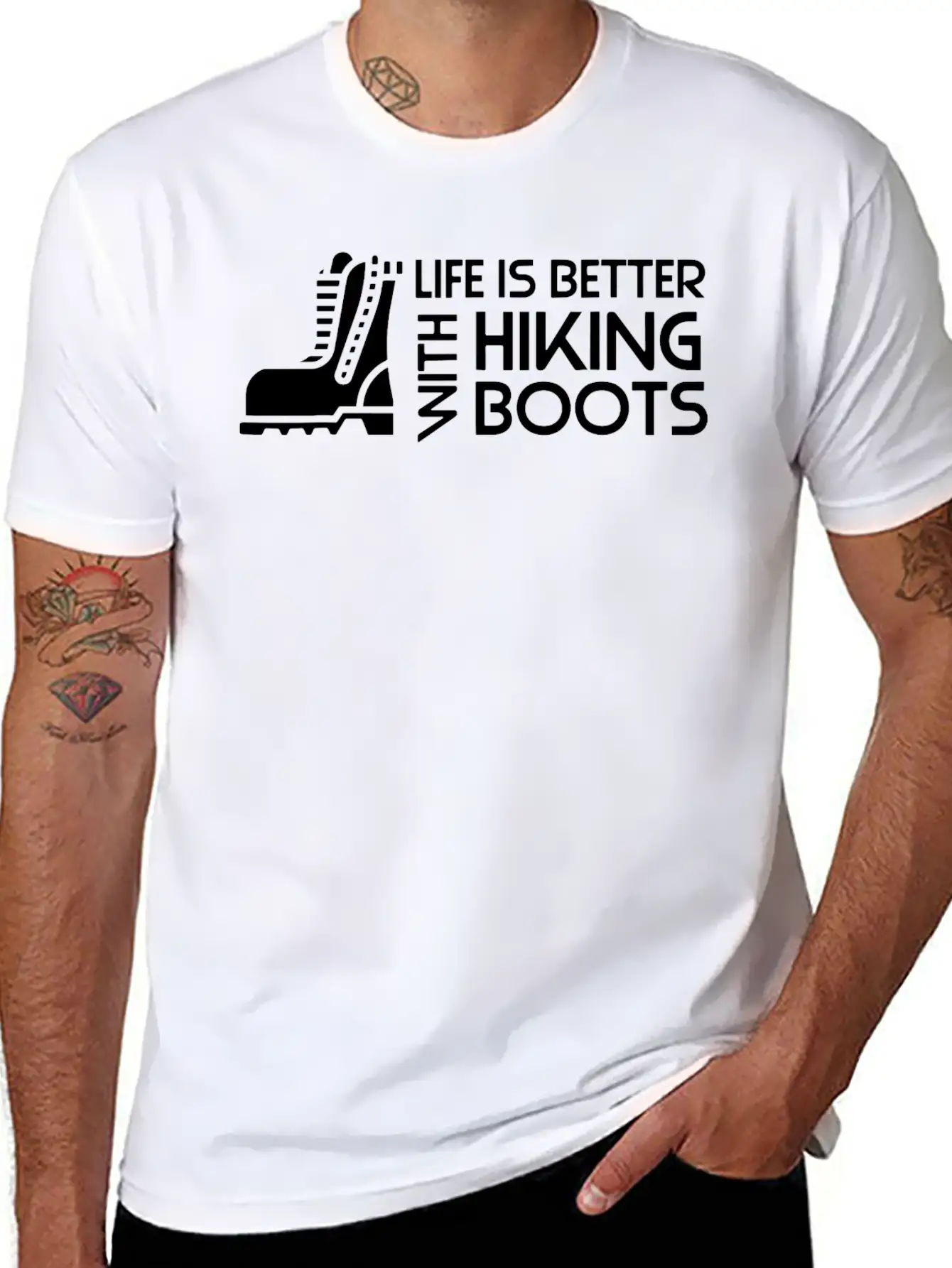 Sayings About Hiking Boots Hiking Lover Basic Graphic T-Shirt ¨C Daily Comfort In Soft Cotton