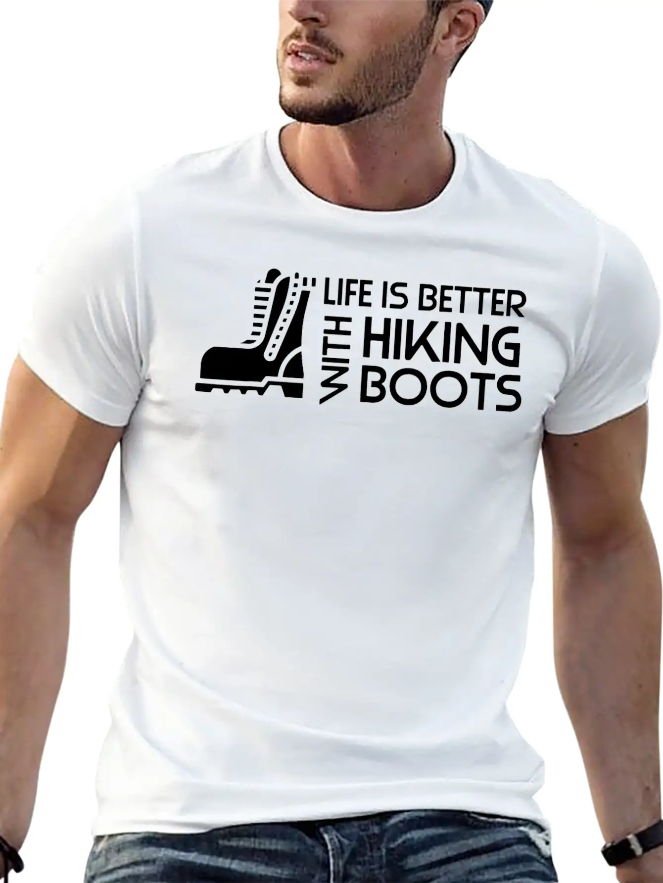 Sayings About Hiking Boots Hiking Lover Basic Graphic T-Shirt ¨C Daily Comfort In Soft Cotton