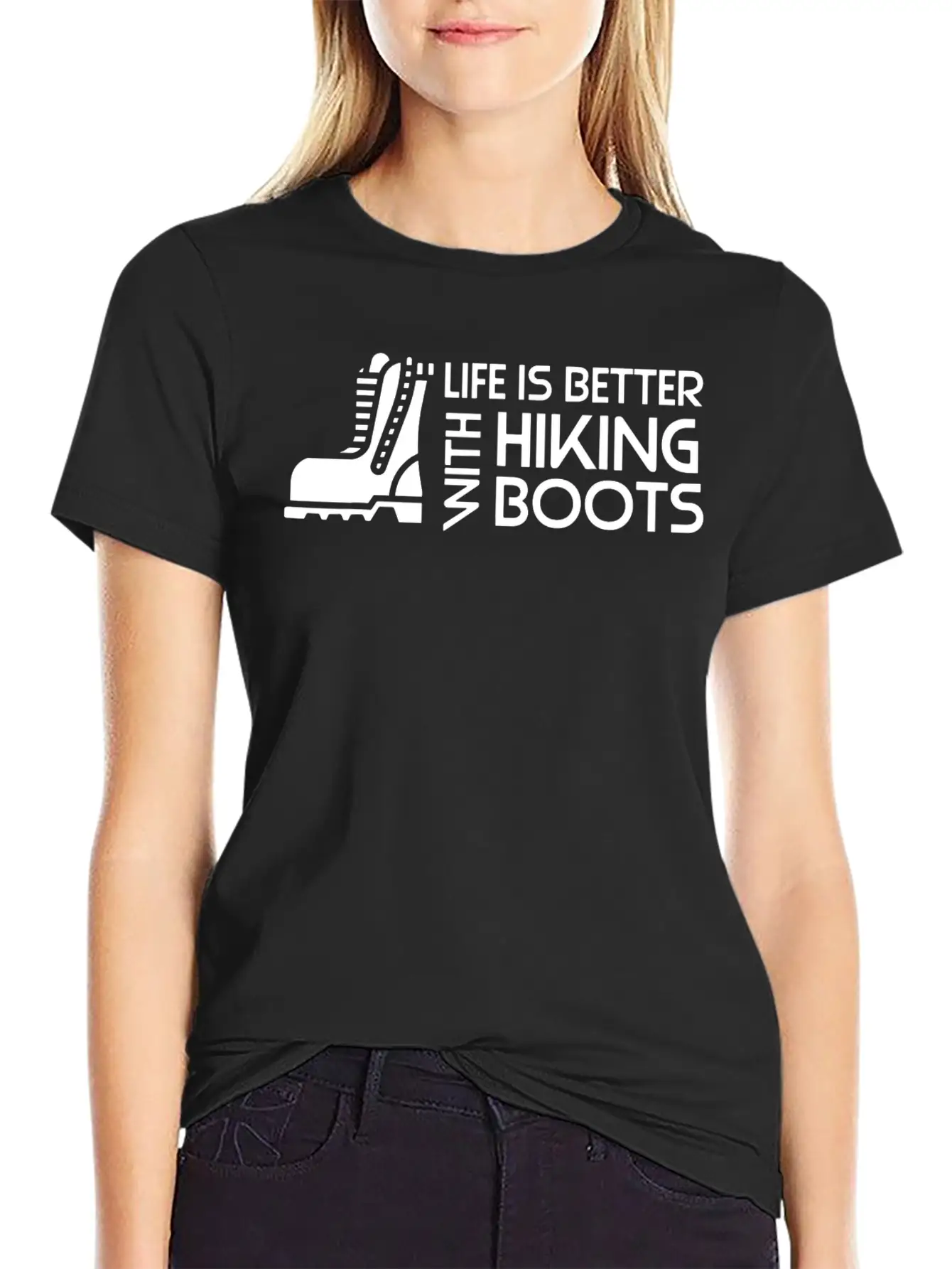 Sayings About Hiking Boots Hiking Lover Basic Graphic T-Shirt ¨C Daily Comfort In Soft Cotton