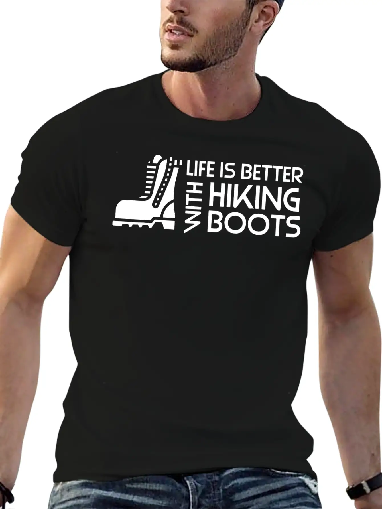Sayings About Hiking Boots Hiking Lover Basic Graphic T-Shirt ¨C Daily Comfort In Soft Cotton