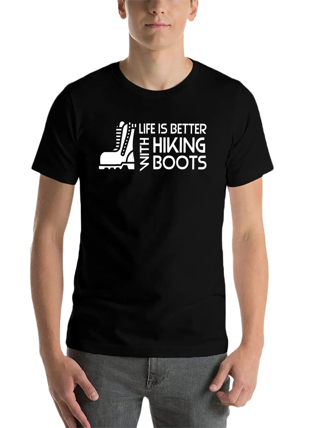 Sayings About Hiking Boots Hiking Lover Basic Graphic T-Shirt ¨C Daily Comfort In Soft Cotton