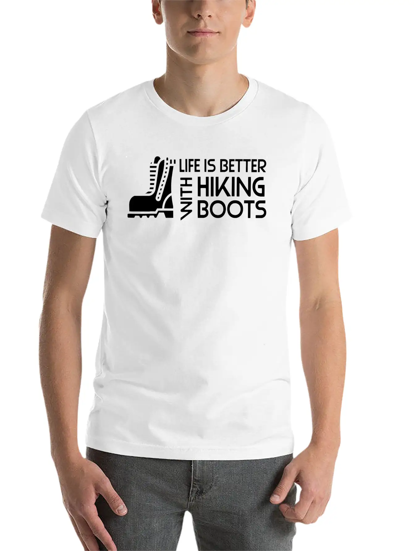 Sayings About Hiking Boots Hiking Lover Basic Graphic T-Shirt ¨C Daily Comfort In Soft Cotton