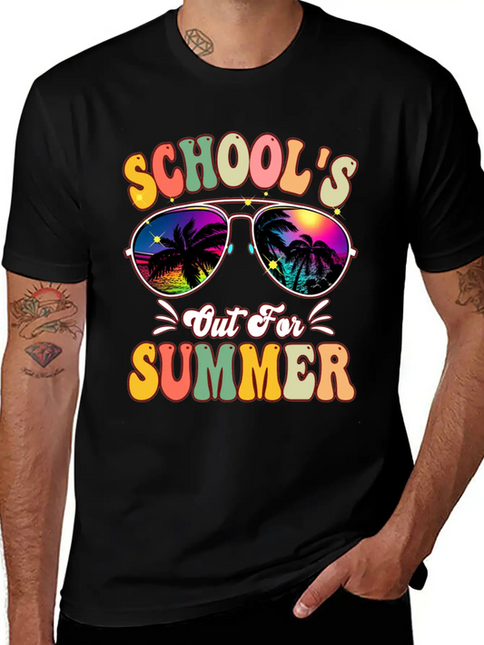 School's Out For Summer Tie Dye Sunglasses Teacher Essential Cotton Tee For Daily Outfits ¨C Unisex Style