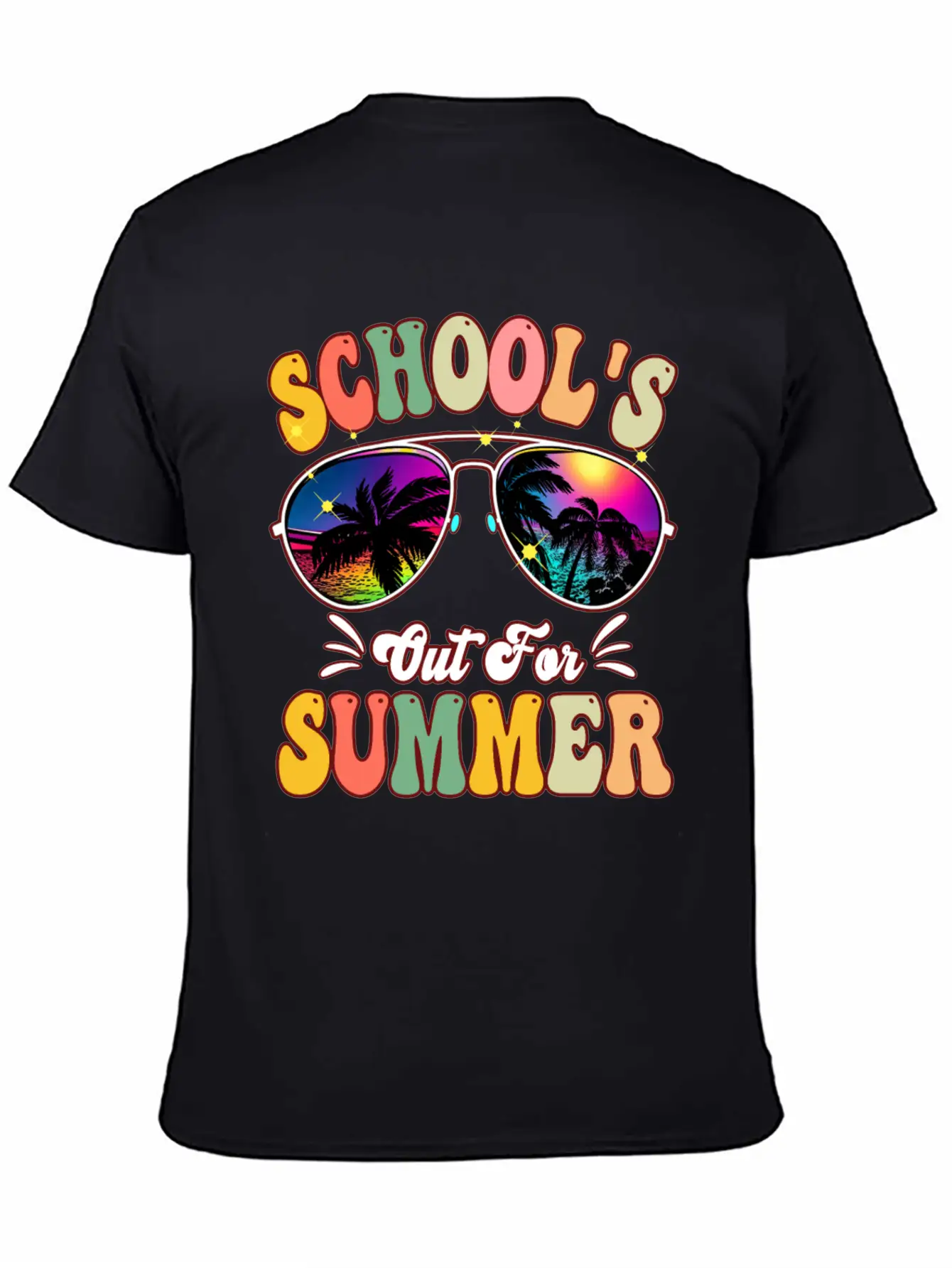 School's Out For Summer Tie Dye Sunglasses Teacher Essential Cotton Tee For Daily Outfits ¨C Unisex Style