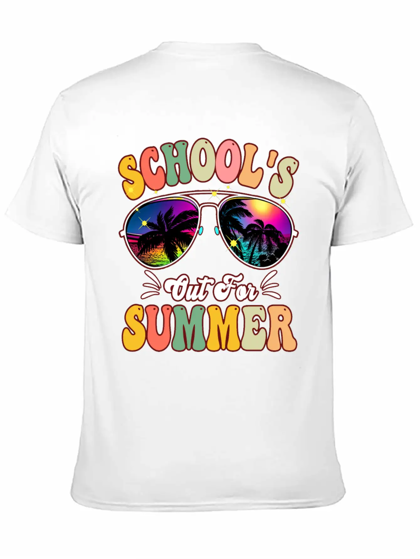 School's Out For Summer Tie Dye Sunglasses Teacher Essential Cotton Tee For Daily Outfits ¨C Unisex Style
