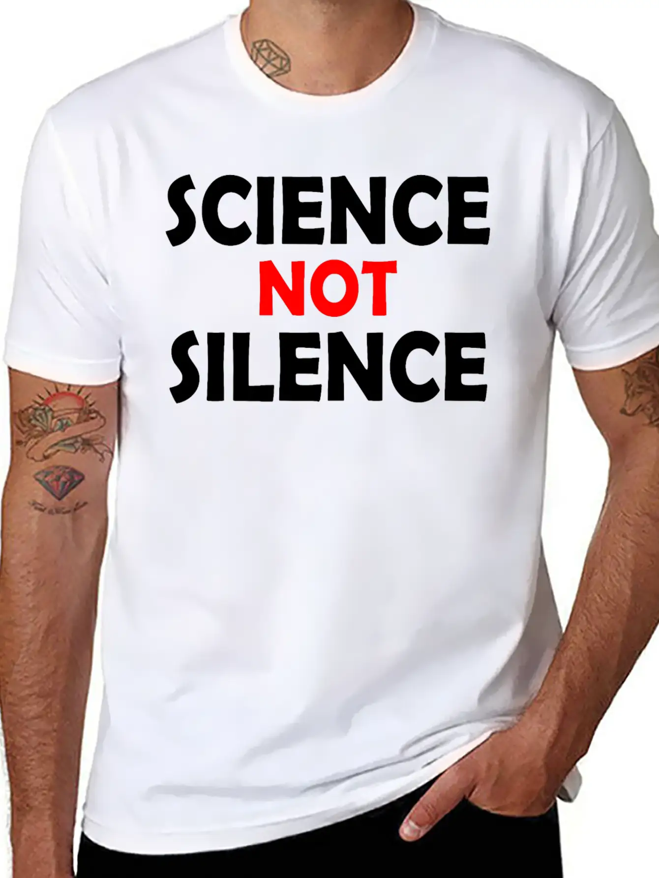 Science Not Silence Basic Graphic T-Shirt ¨C Daily Comfort In Soft Cotton