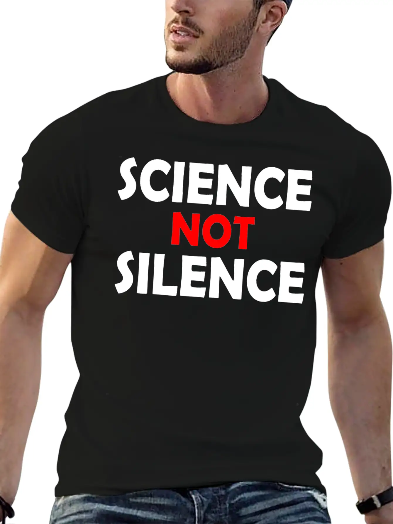 Science Not Silence Basic Graphic T-Shirt ¨C Daily Comfort In Soft Cotton