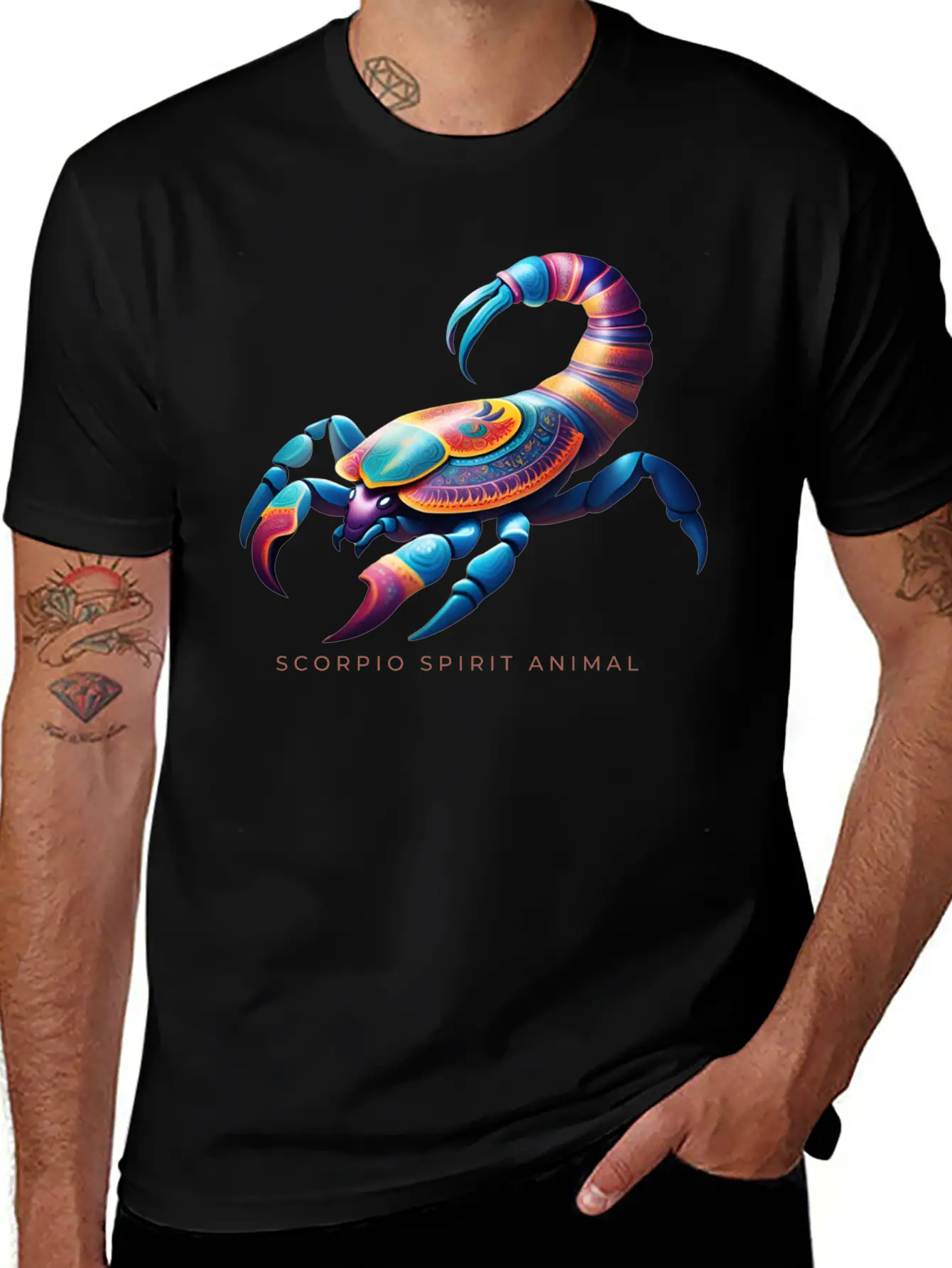 Scorpio Spirit Animal Scorpion Alebrije Male Essential Cotton Tee For Daily Outfits ¨C Unisex Style