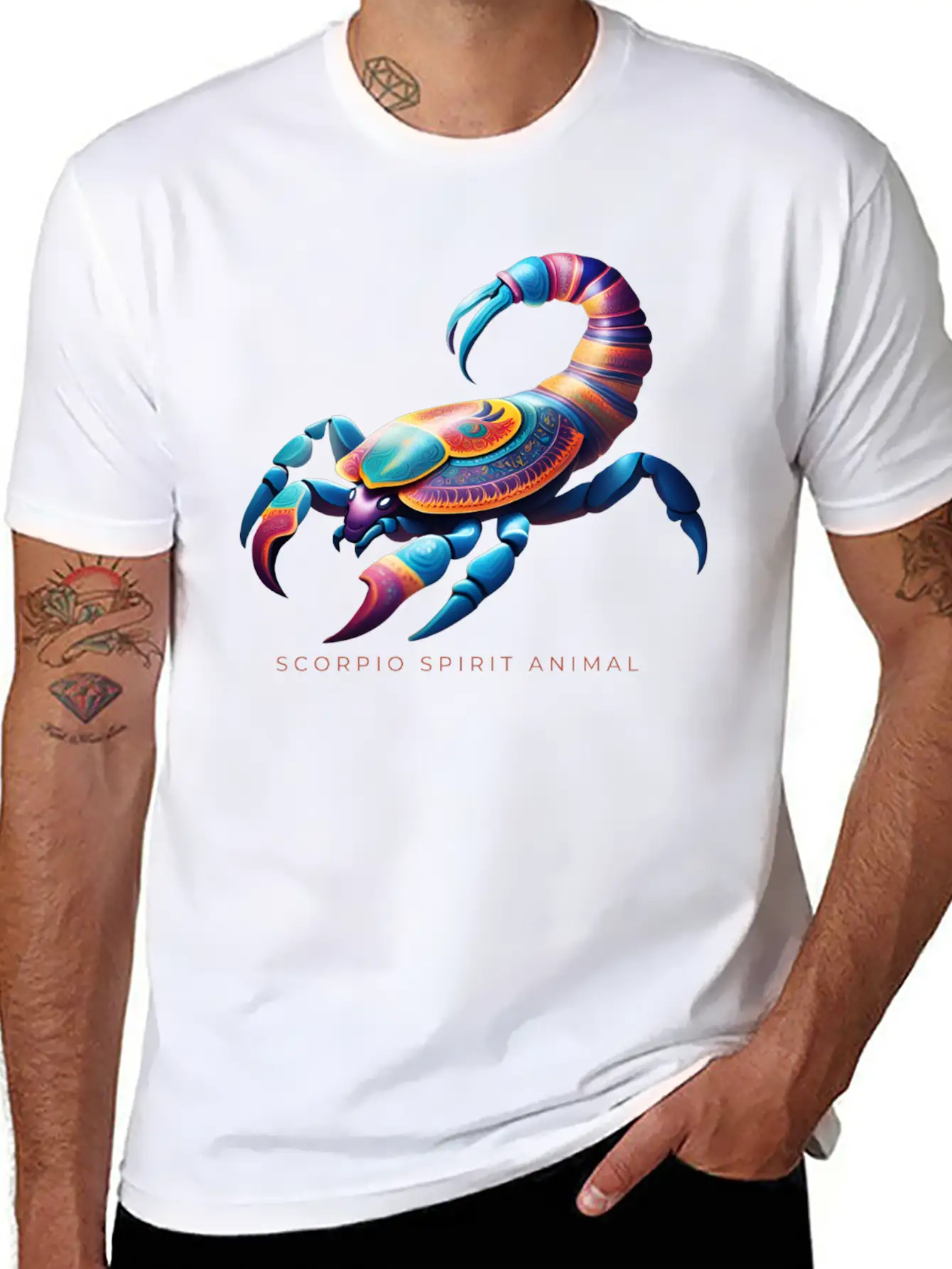 Scorpio Spirit Animal Scorpion Alebrije Male Essential Cotton Tee For Daily Outfits ¨C Unisex Style
