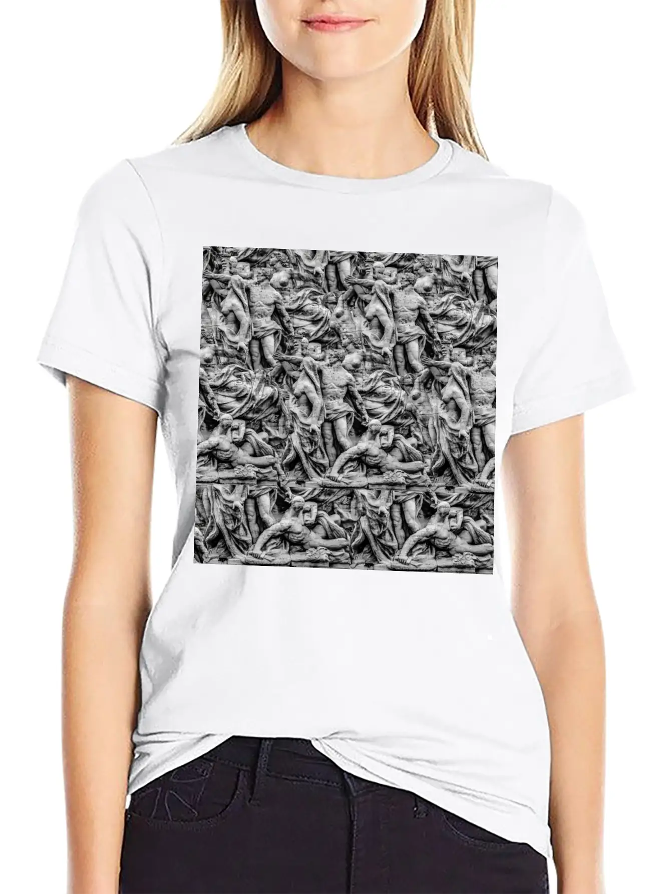 Sculpture Collage Soft Cotton Short Sleeve Tee ¨C Unisex Wardrobe Staple