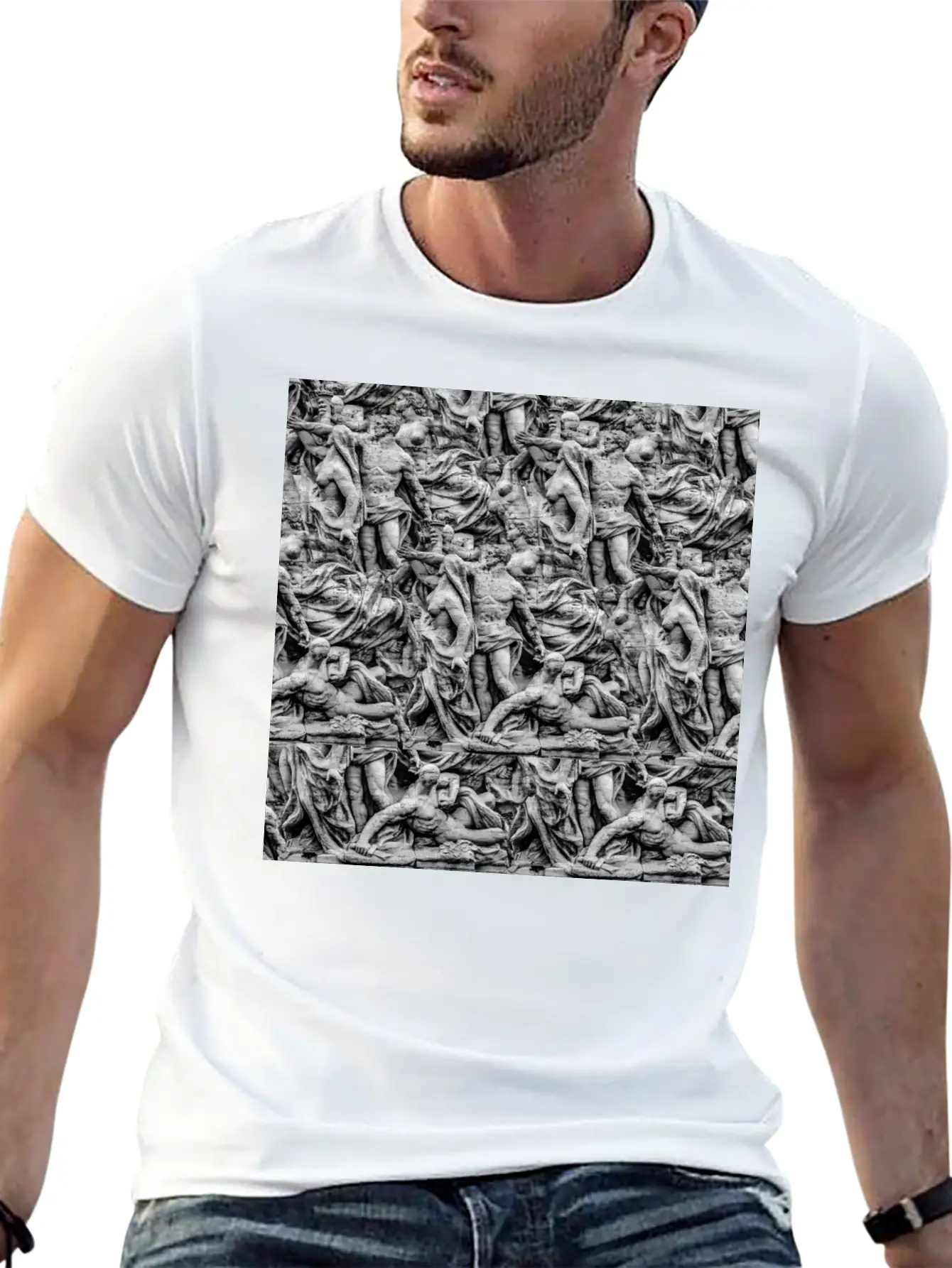 Sculpture Collage Soft Cotton Short Sleeve Tee ¨C Unisex Wardrobe Staple