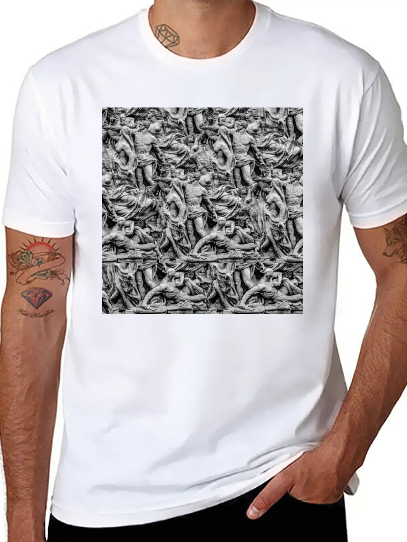 Sculpture Collage Soft Cotton Short Sleeve Tee ¨C Unisex Wardrobe Staple