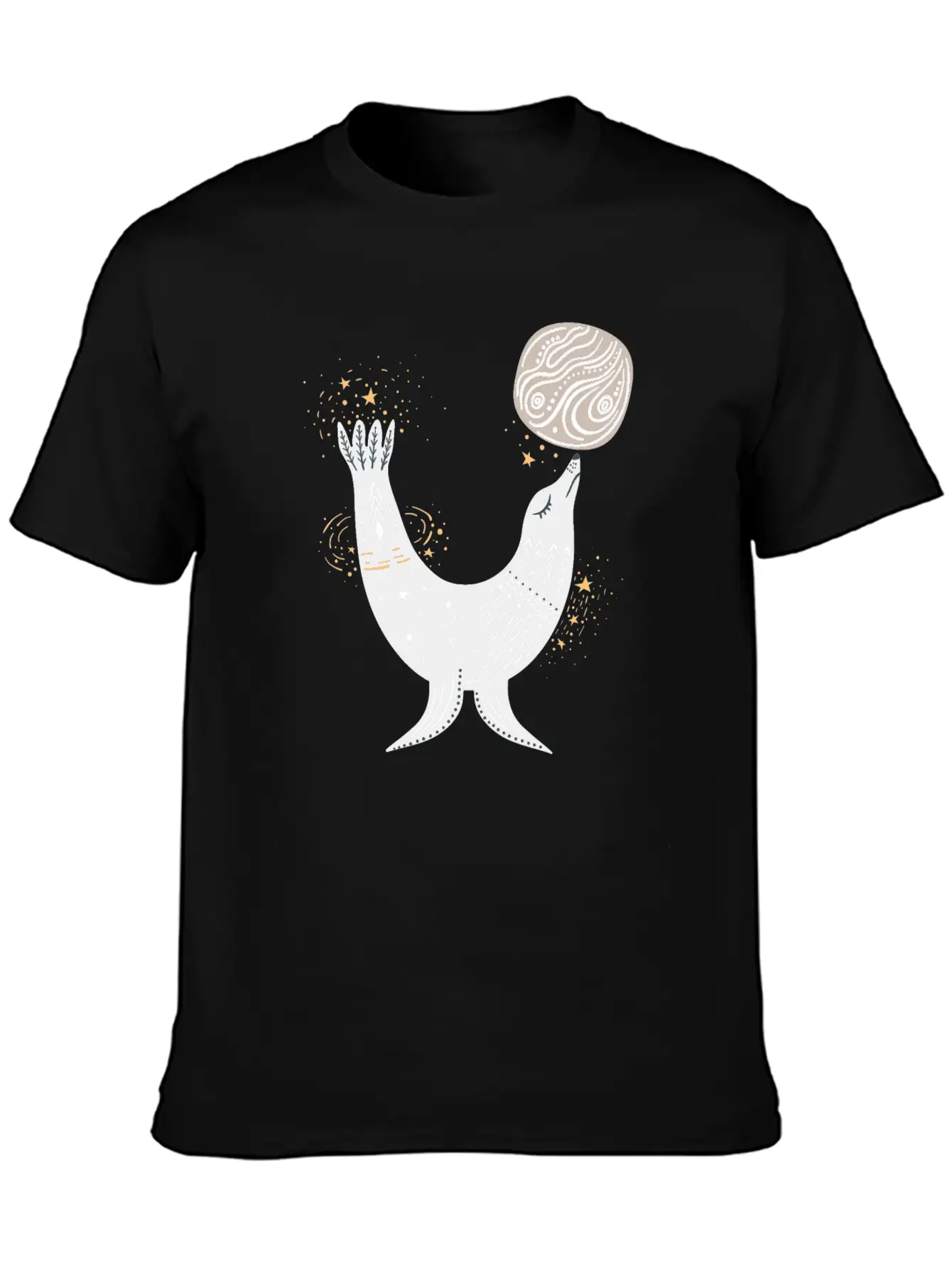 Seal Doodle Drawing Basic Graphic T-Shirt ¨C Daily Comfort In Soft Cotton