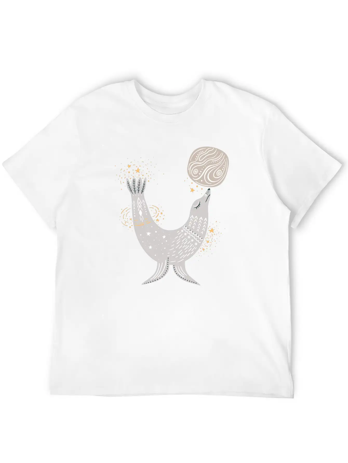 Seal Doodle Drawing Basic Graphic T-Shirt ¨C Daily Comfort In Soft Cotton