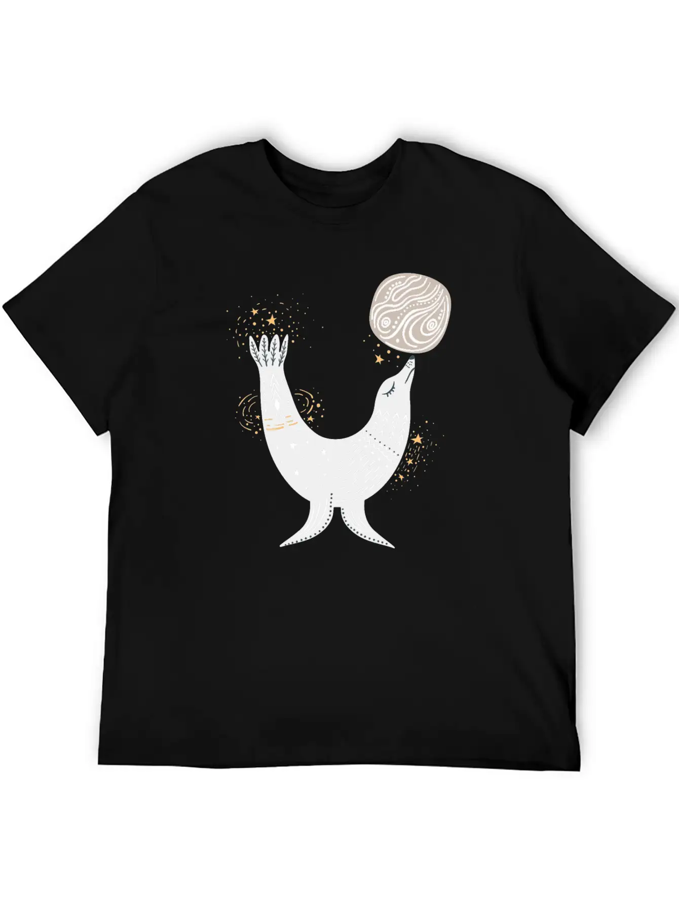 Seal Doodle Drawing Basic Graphic T-Shirt ¨C Daily Comfort In Soft Cotton