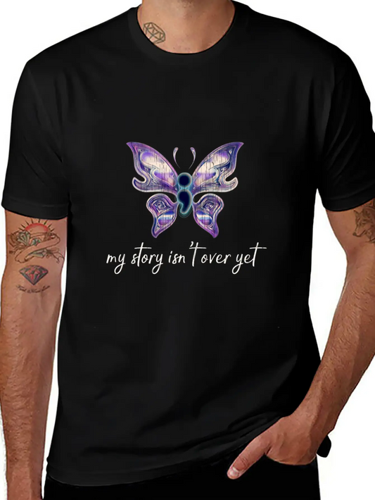 Semicolon Project Butterfly Depression Awareness M Basic Graphic T-Shirt ¨C Daily Comfort In Soft Cotton