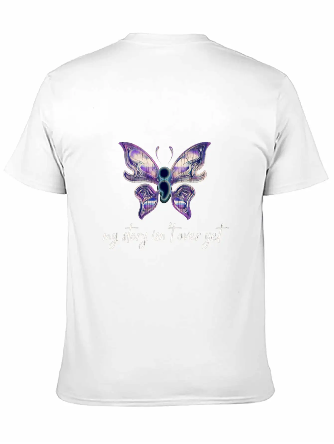 Semicolon Project Butterfly Depression Awareness M Basic Graphic T-Shirt ¨C Daily Comfort In Soft Cotton