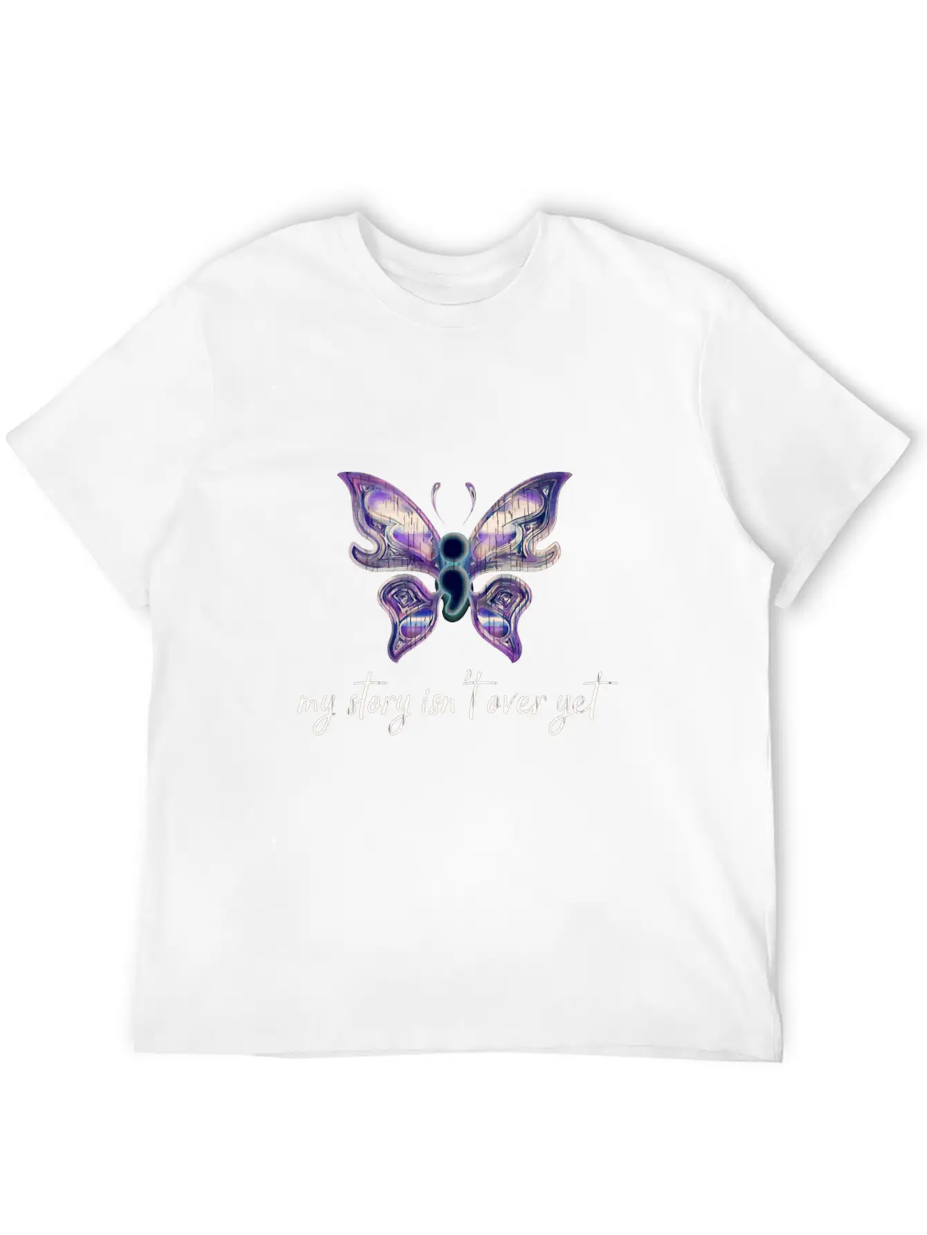 Semicolon Project Butterfly Depression Awareness M Basic Graphic T-Shirt ¨C Daily Comfort In Soft Cotton