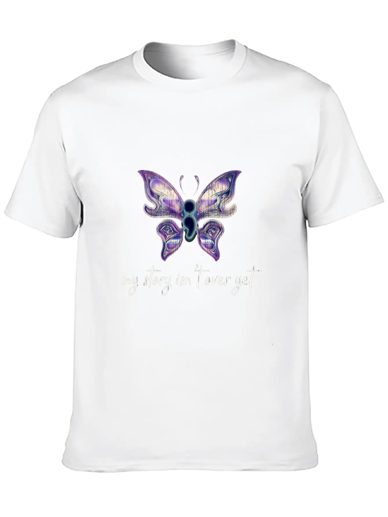 Semicolon Project Butterfly Depression Awareness M Basic Graphic T-Shirt ¨C Daily Comfort In Soft Cotton