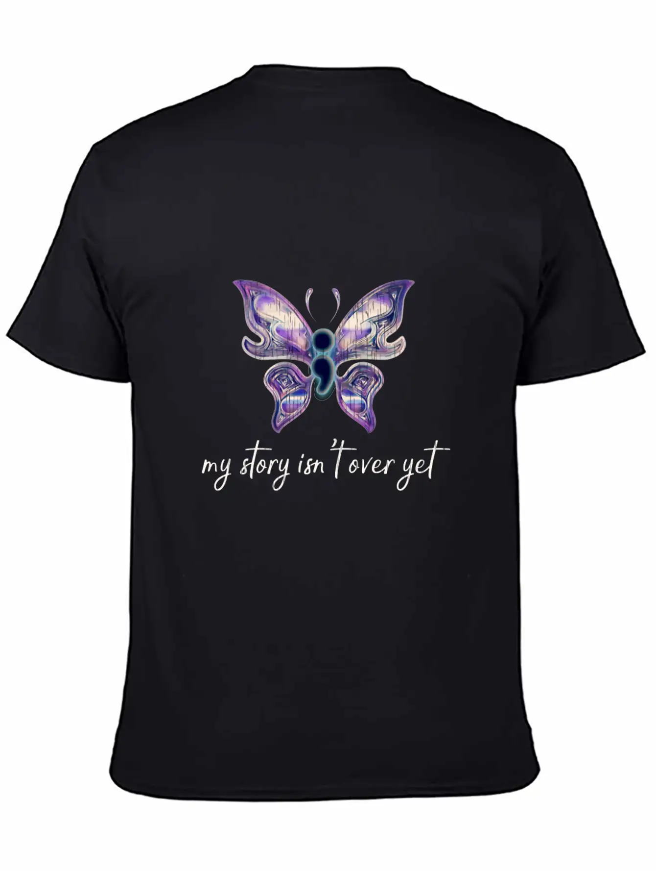 Semicolon Project Butterfly Depression Awareness M Basic Graphic T-Shirt ¨C Daily Comfort In Soft Cotton