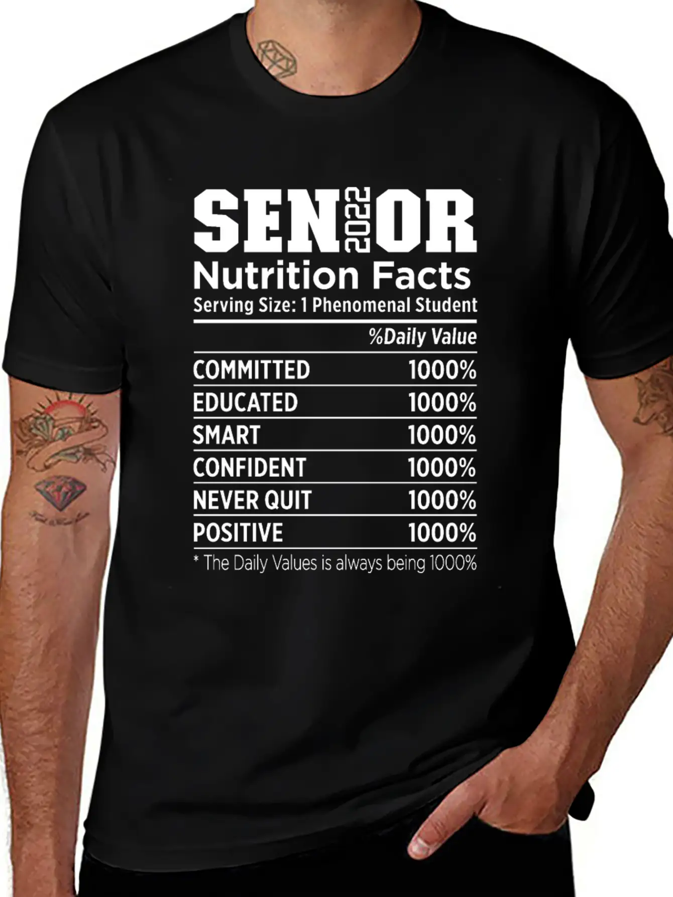 Senior 2022 Nutrition Facts Class Of 2022 Essential Cotton Tee For Daily Outfits ¨C Unisex Style