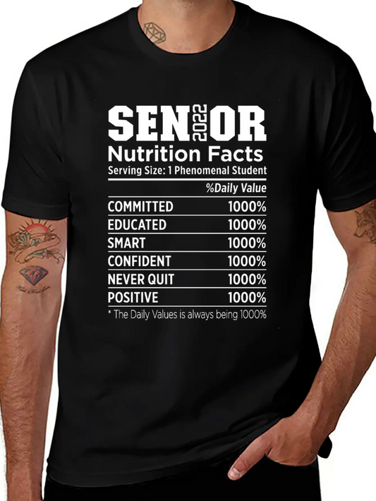 Senior 2022 Nutrition Facts Class Of 2022 Essential Cotton Tee For Daily Outfits ¨C Unisex Style