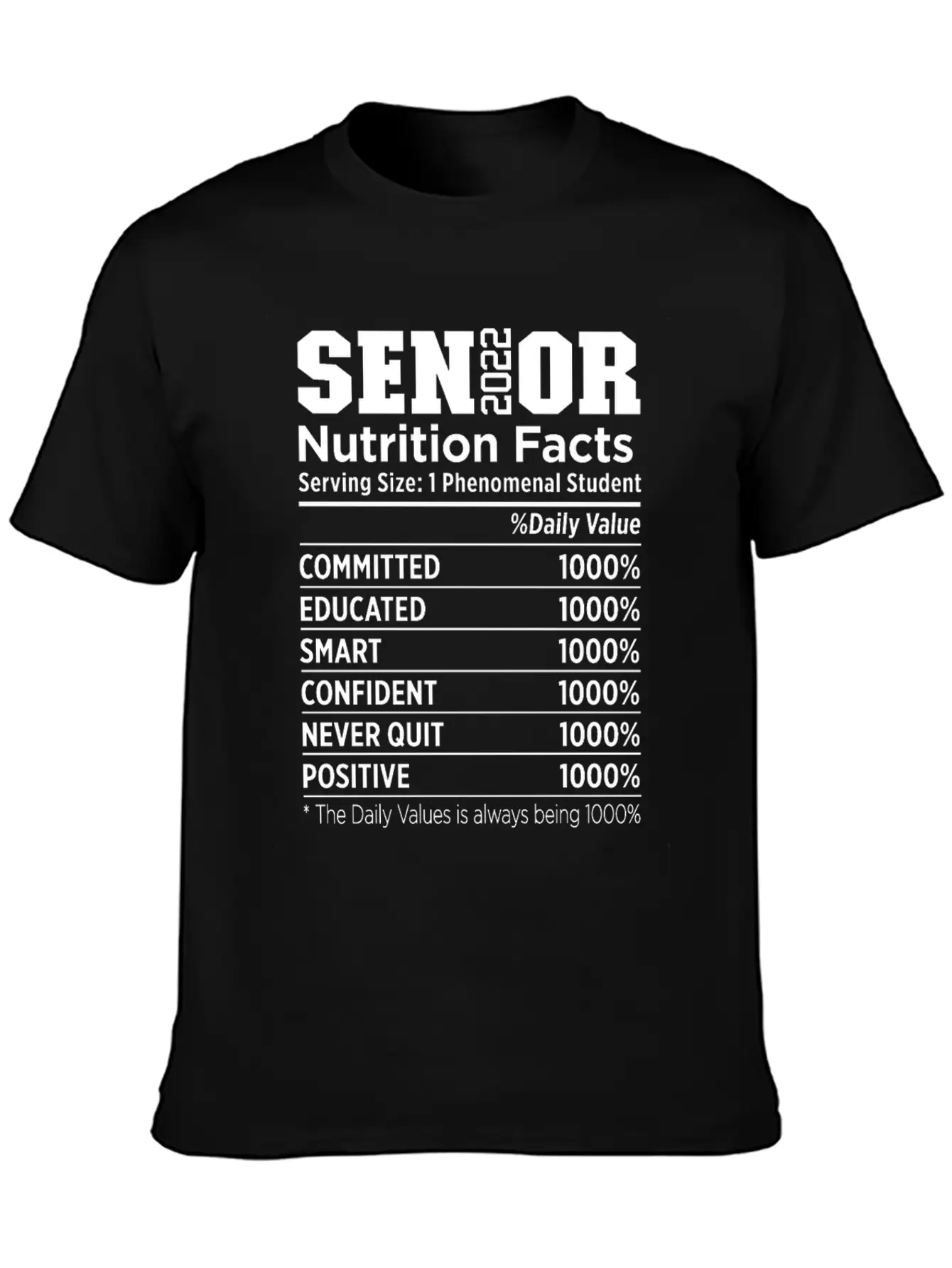 Senior 2022 Nutrition Facts Class Of 2022 Essential Cotton Tee For Daily Outfits ¨C Unisex Style