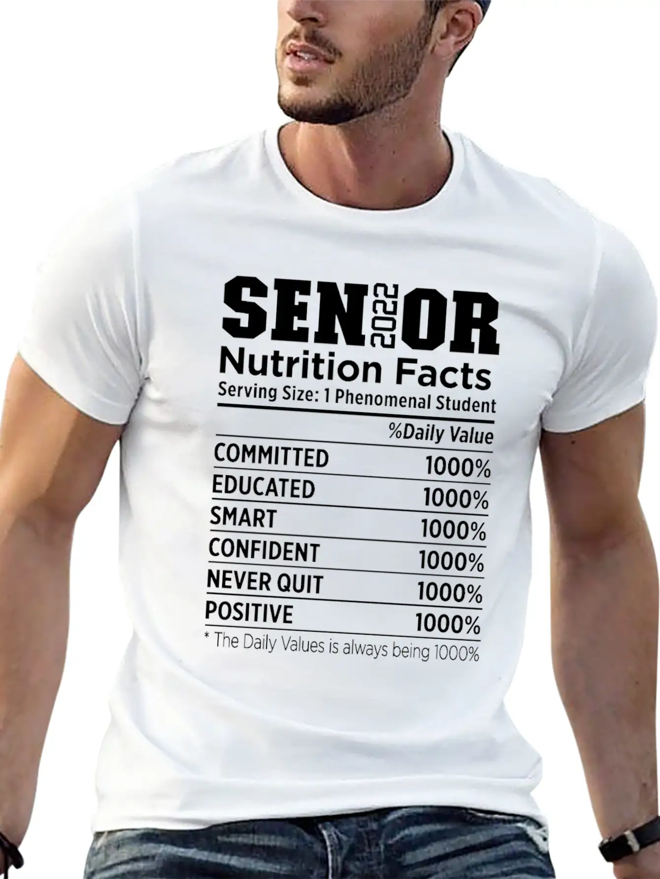 Senior 2022 Nutrition Facts Class Of 2022 Essential Cotton Tee For Daily Outfits ¨C Unisex Style