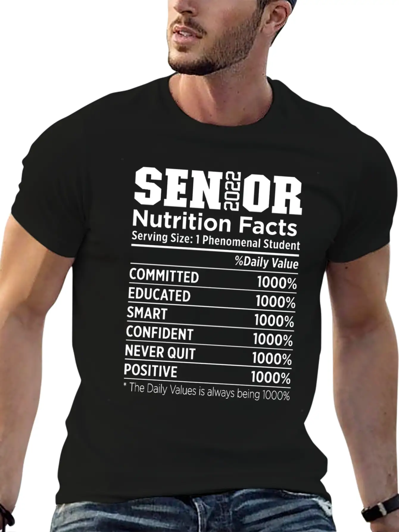 Senior 2022 Nutrition Facts Class Of 2022 Essential Cotton Tee For Daily Outfits ¨C Unisex Style