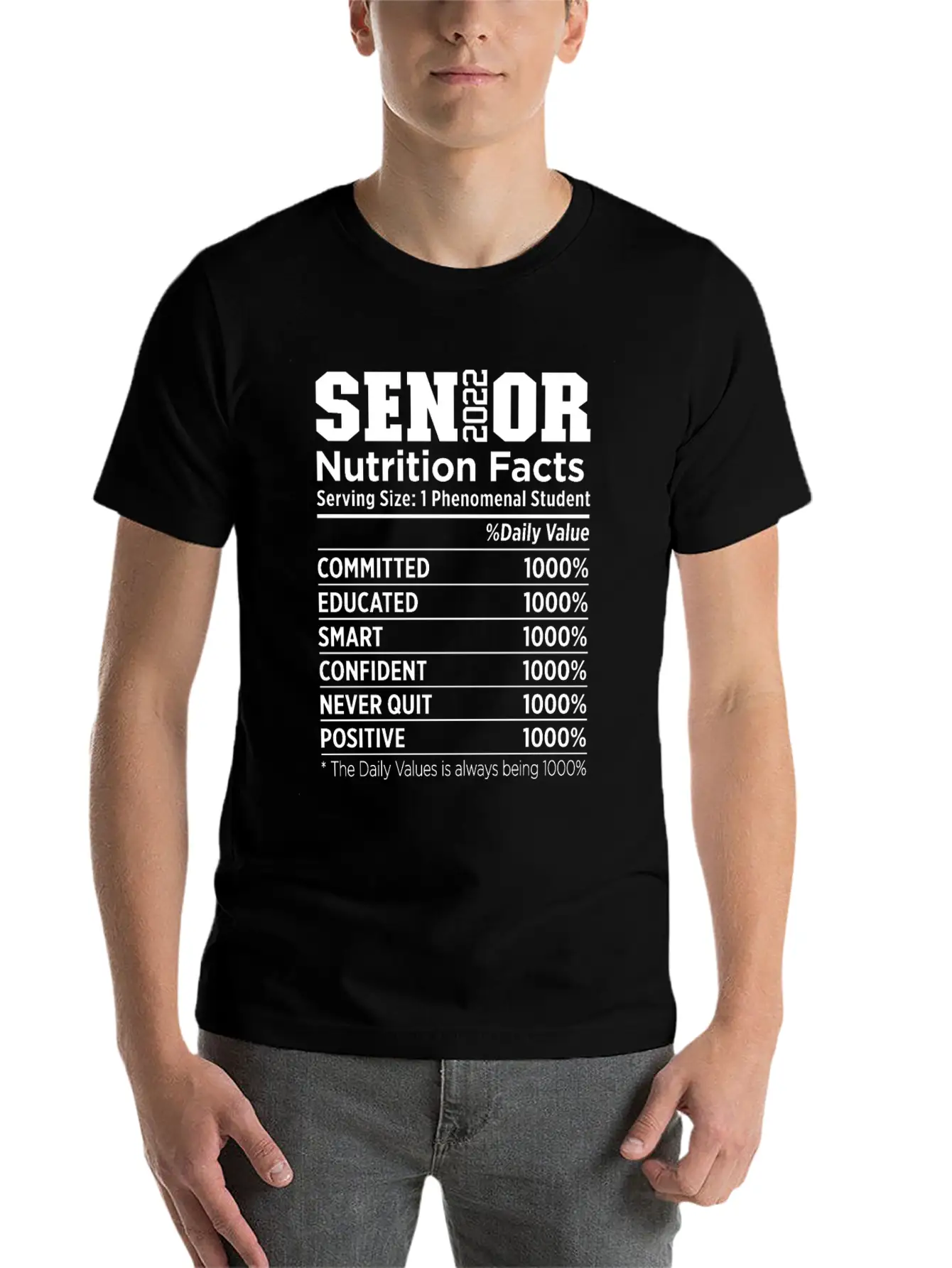 Senior 2022 Nutrition Facts Class Of 2022 Essential Cotton Tee For Daily Outfits ¨C Unisex Style