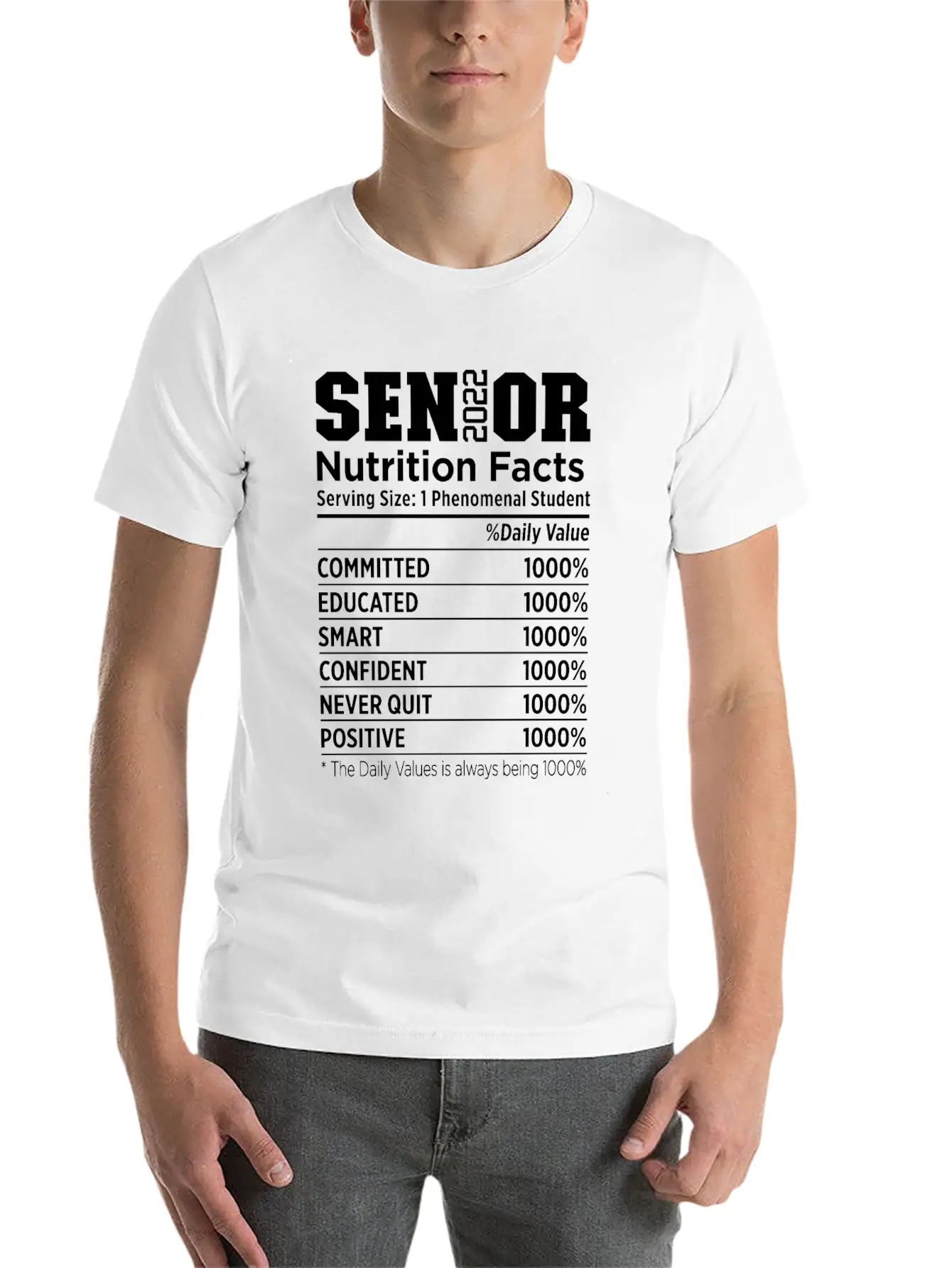 Senior 2022 Nutrition Facts Class Of 2022 Essential Cotton Tee For Daily Outfits ¨C Unisex Style