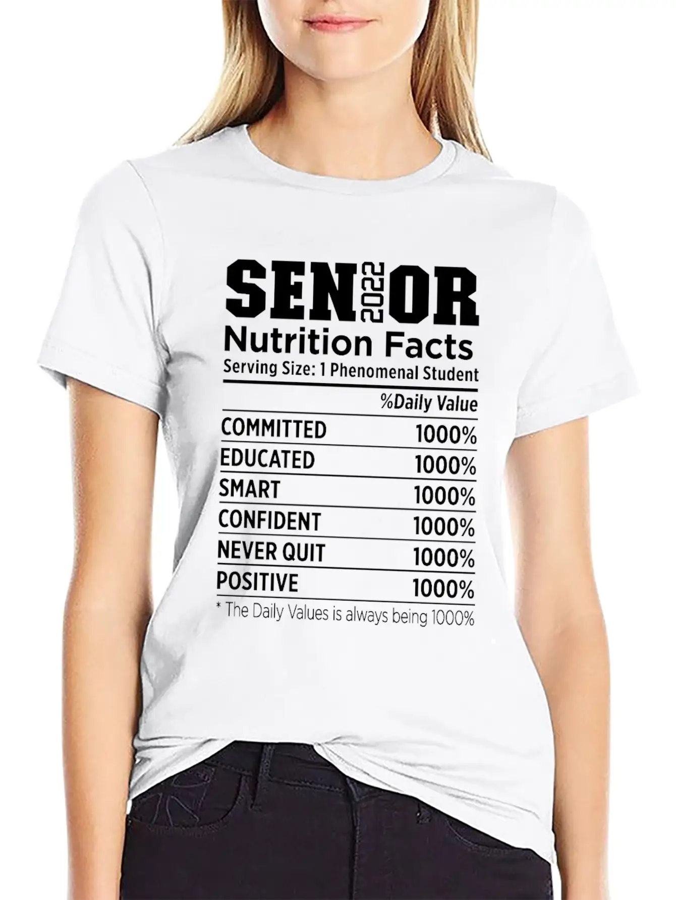 Senior 2022 Nutrition Facts Class Of 2022 Essential Cotton Tee For Daily Outfits ¨C Unisex Style