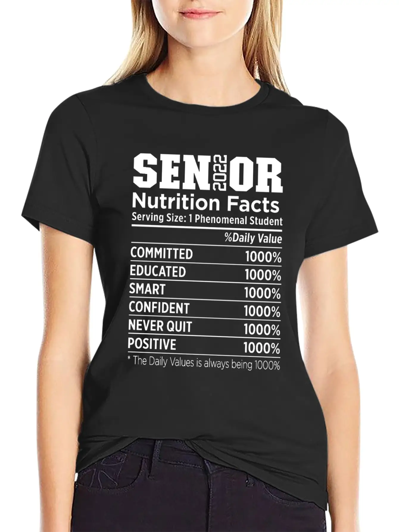 Senior 2022 Nutrition Facts Class Of 2022 Essential Cotton Tee For Daily Outfits ¨C Unisex Style