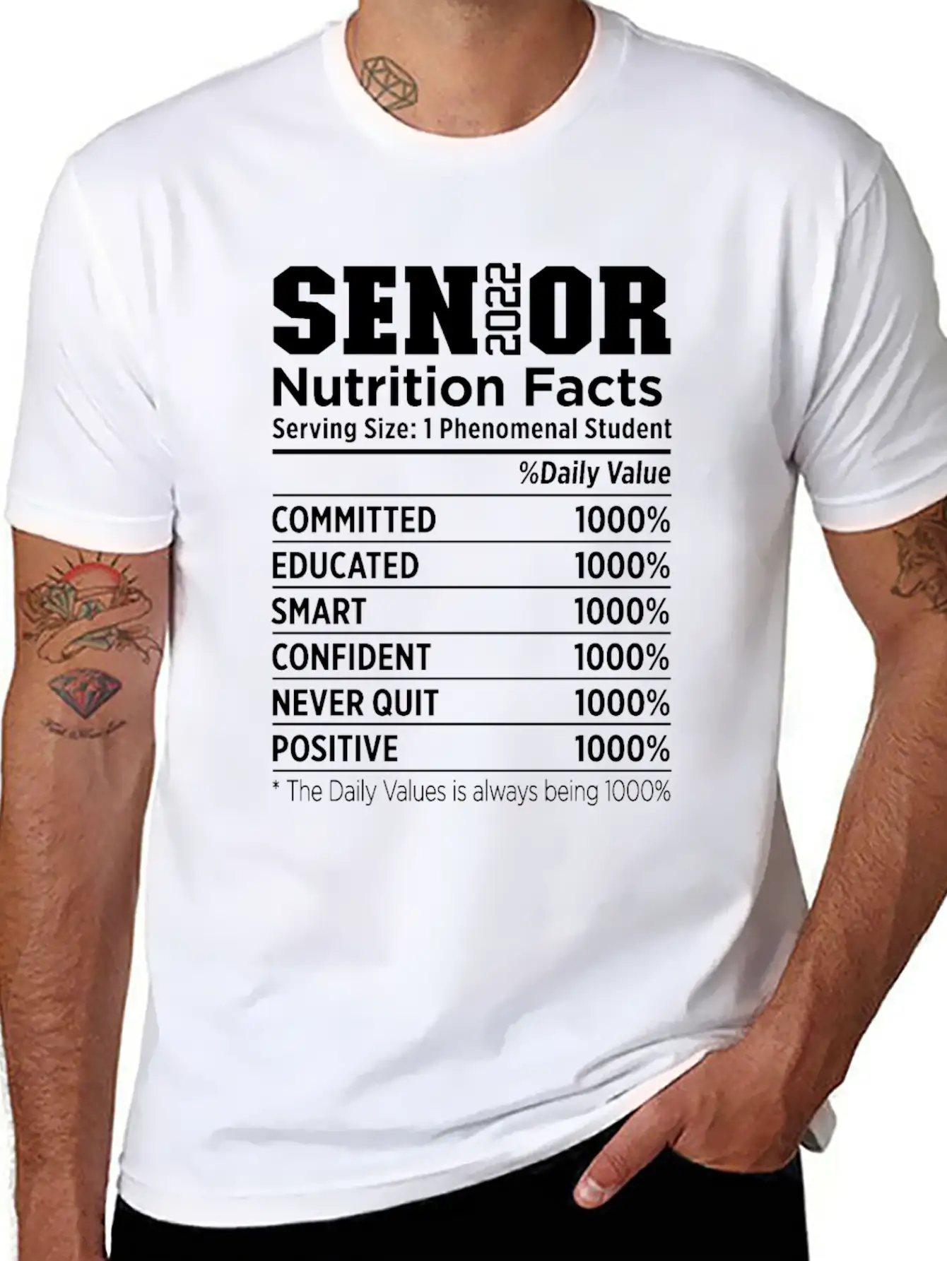 Senior 2022 Nutrition Facts Class Of 2022 Essential Cotton Tee For Daily Outfits ¨C Unisex Style