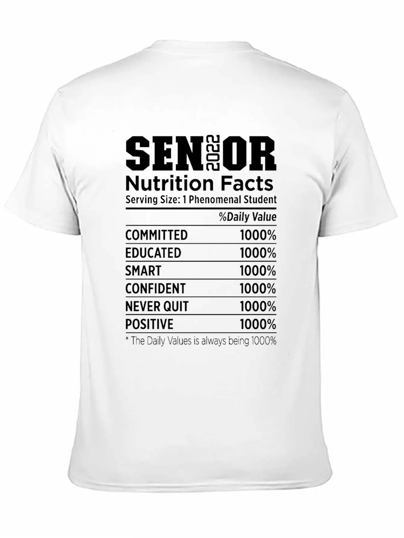 Senior 2022 Nutrition Facts Class Of 2022 Essential Cotton Tee For Daily Outfits ¨C Unisex Style