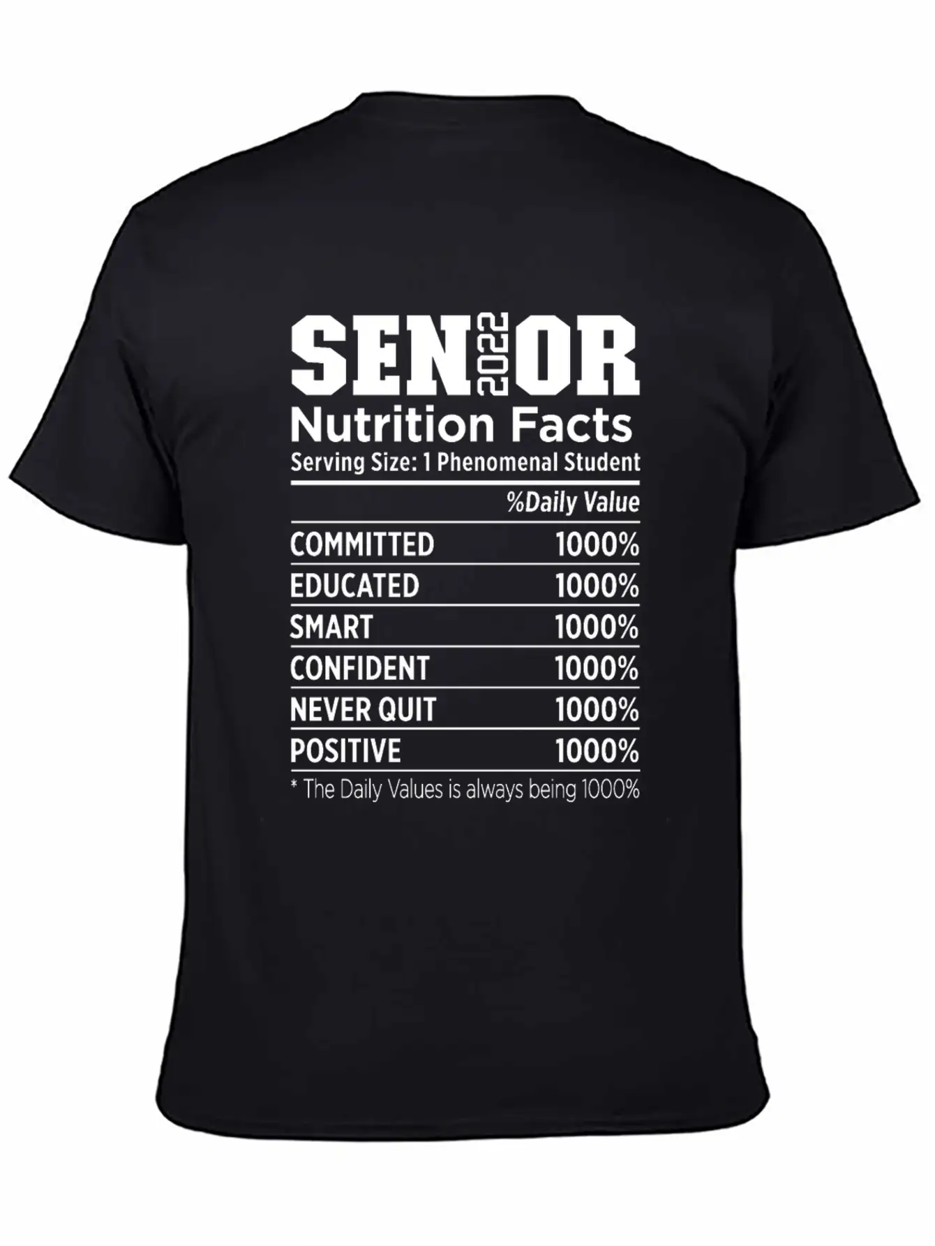 Senior 2022 Nutrition Facts Class Of 2022 Essential Cotton Tee For Daily Outfits ¨C Unisex Style
