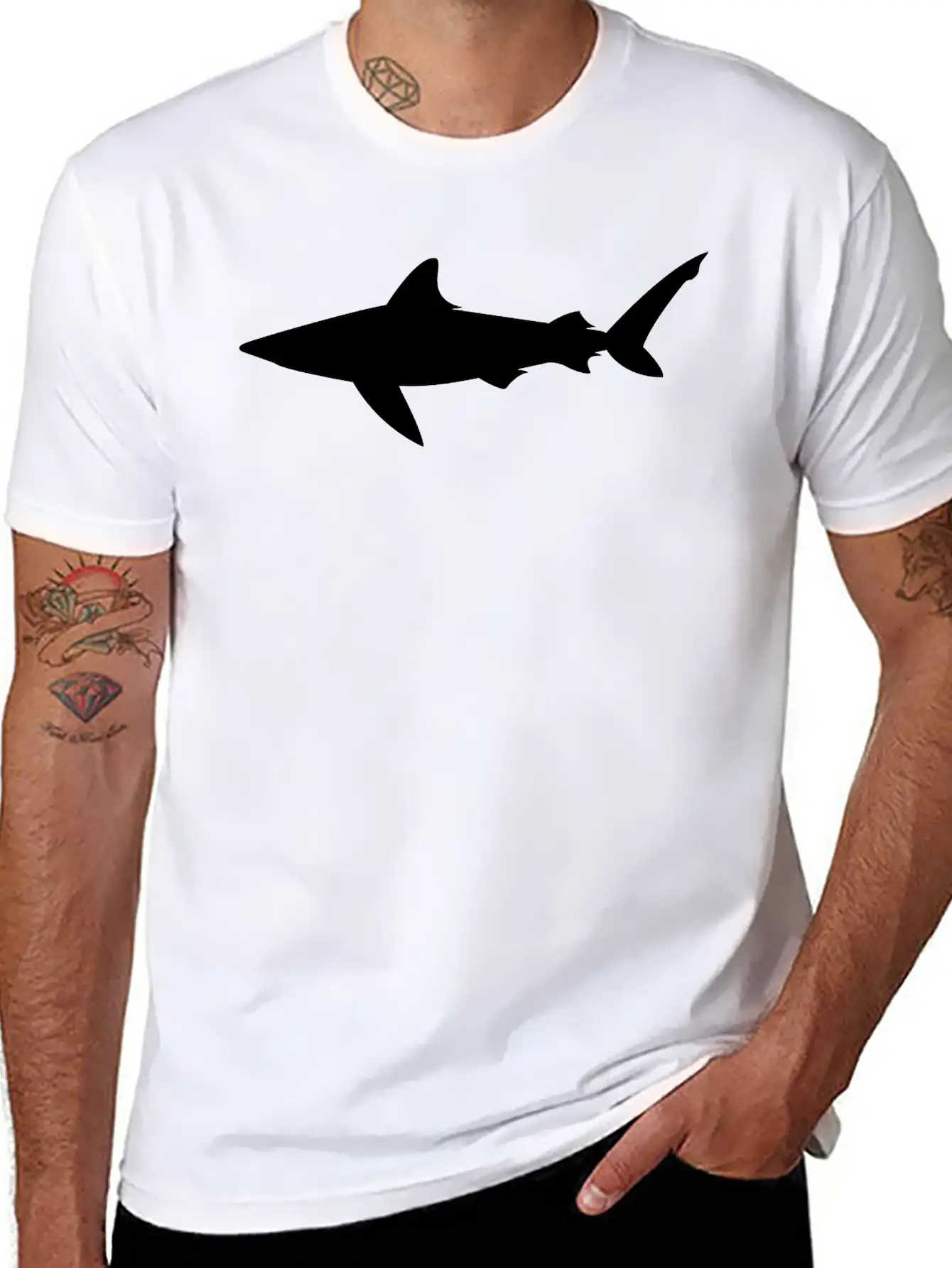 Shark Basic Graphic T-Shirt ¨C Daily Comfort In Soft Cotton
