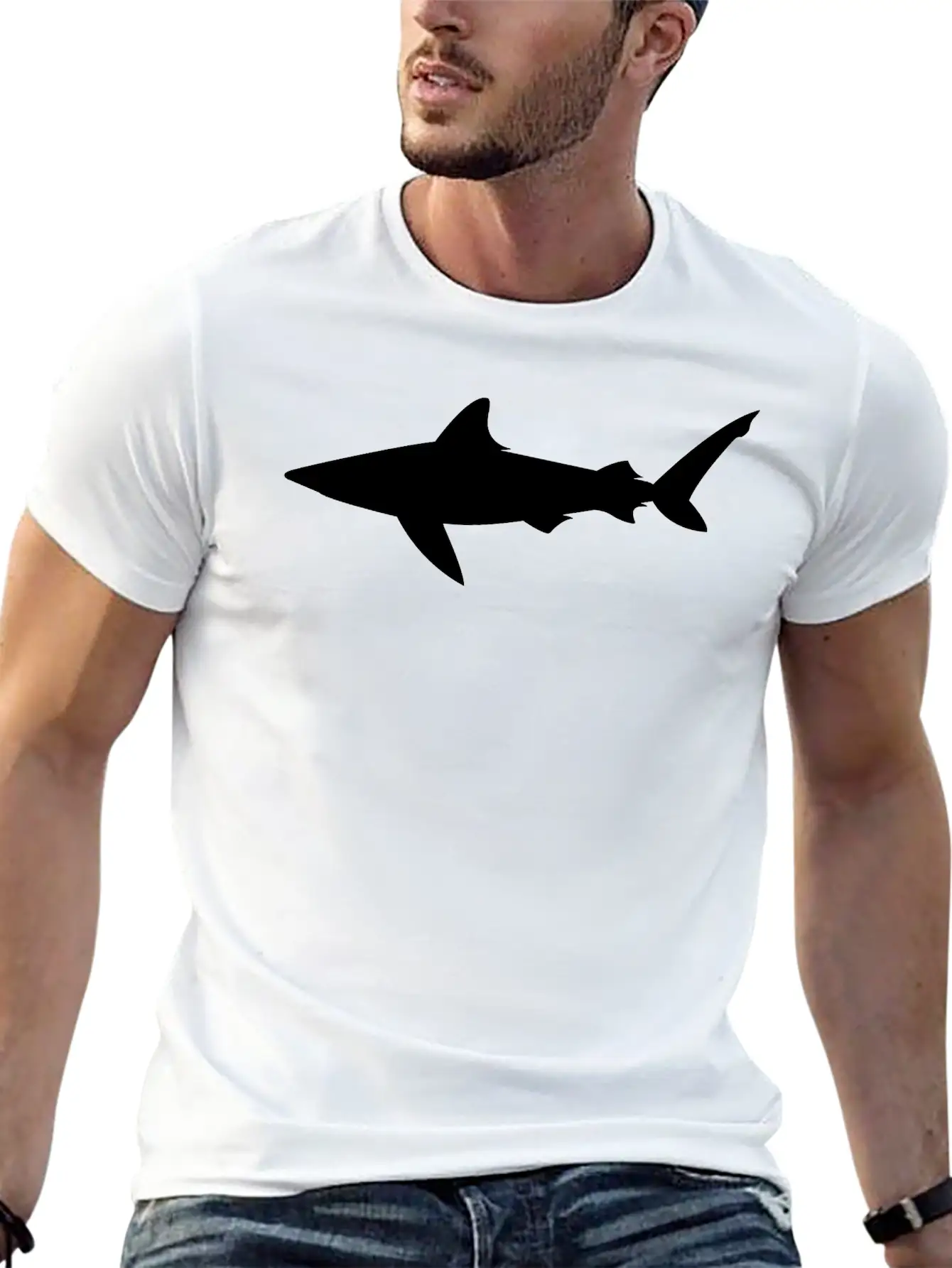 Shark Basic Graphic T-Shirt ¨C Daily Comfort In Soft Cotton