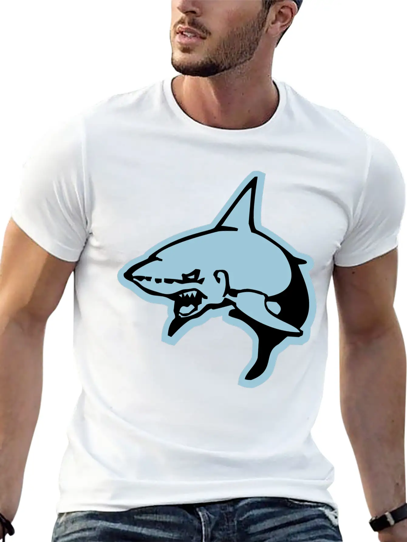 Shark Essential Cotton Tee For Daily Outfits ¨C Unisex Style