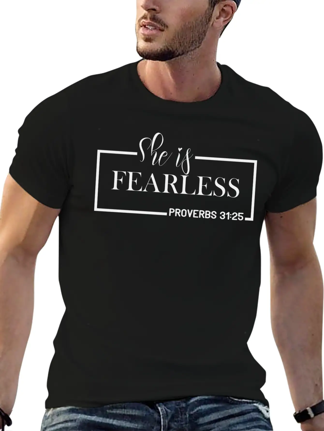 She Is Fearless Basic Graphic T-Shirt ¨C Daily Comfort In Soft Cotton
