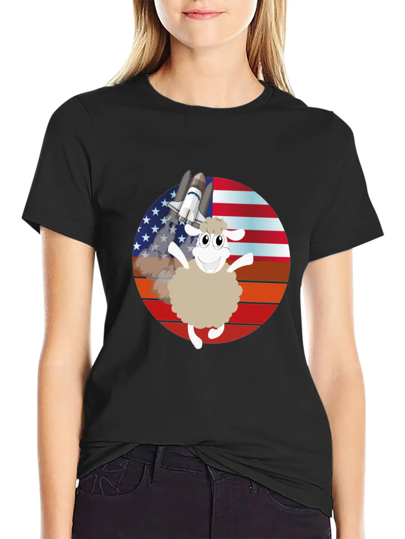 Sheep In The Galaxy Basic Graphic T-Shirt ¨C Daily Comfort In Soft Cotton