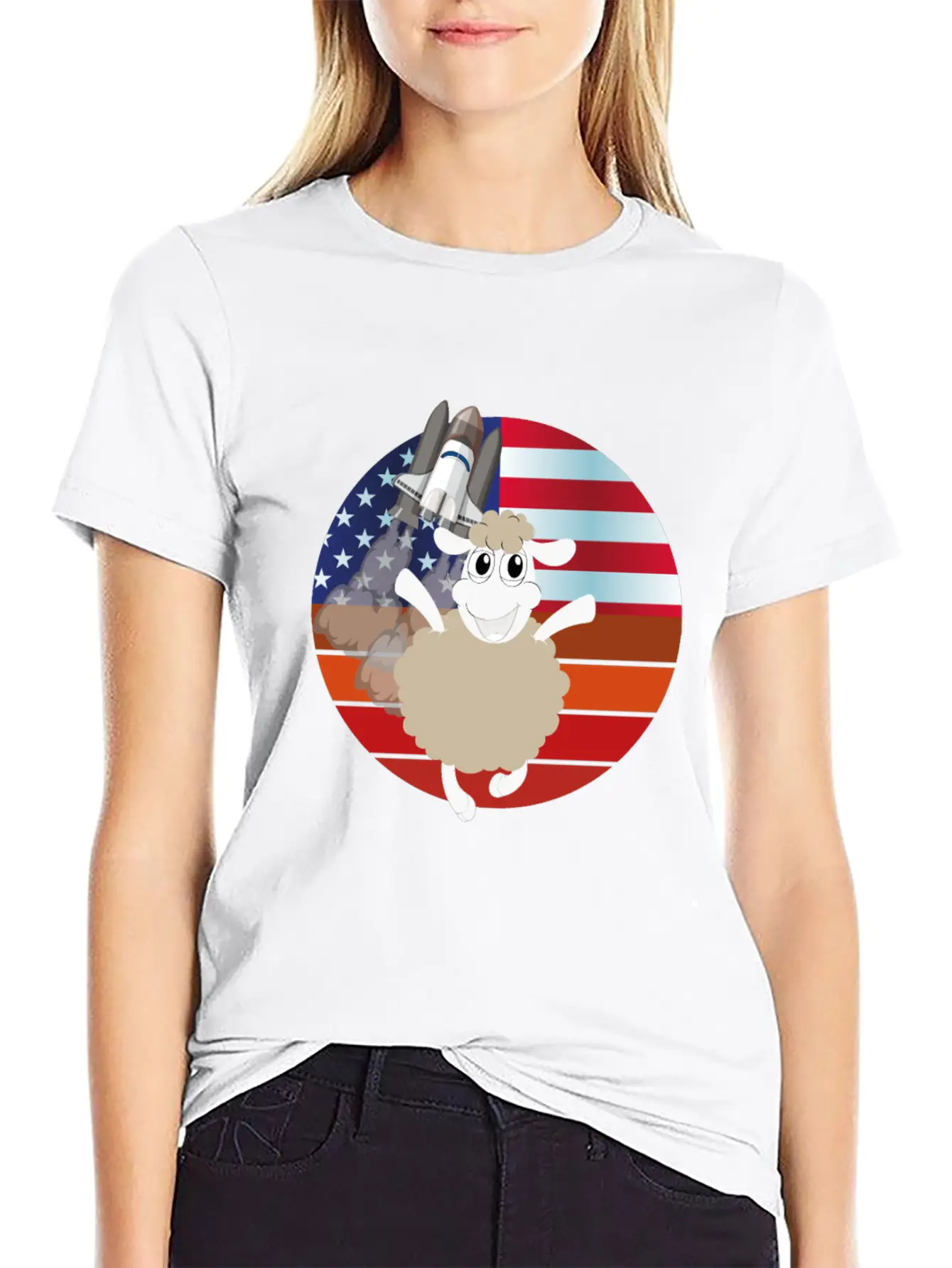 Sheep In The Galaxy Basic Graphic T-Shirt ¨C Daily Comfort In Soft Cotton