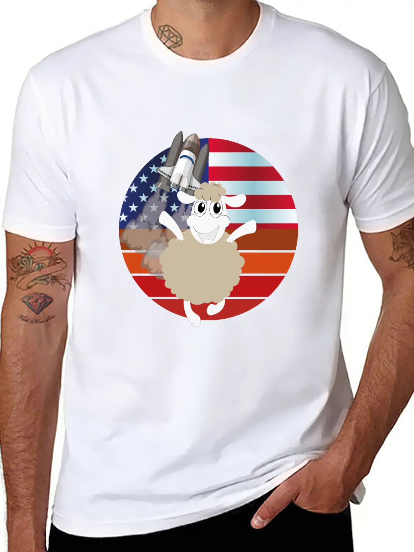 Sheep In The Galaxy Basic Graphic T-Shirt ¨C Daily Comfort In Soft Cotton