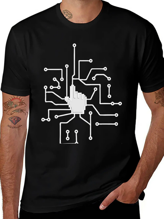Show Mouse Hand Click Computer Pc Online Circuitry Essential Cotton Tee For Daily Outfits ¨C Unisex Style