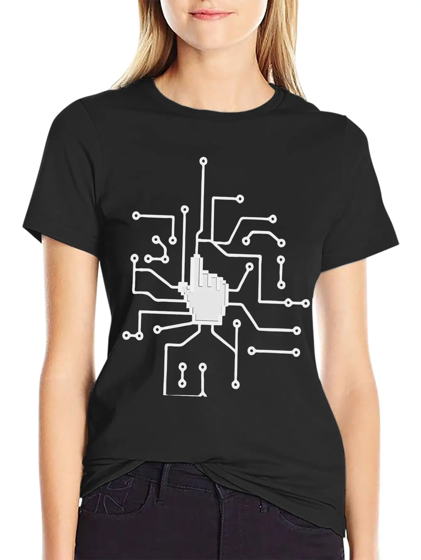 Show Mouse Hand Click Computer Pc Online Circuitry Essential Cotton Tee For Daily Outfits ¨C Unisex Style