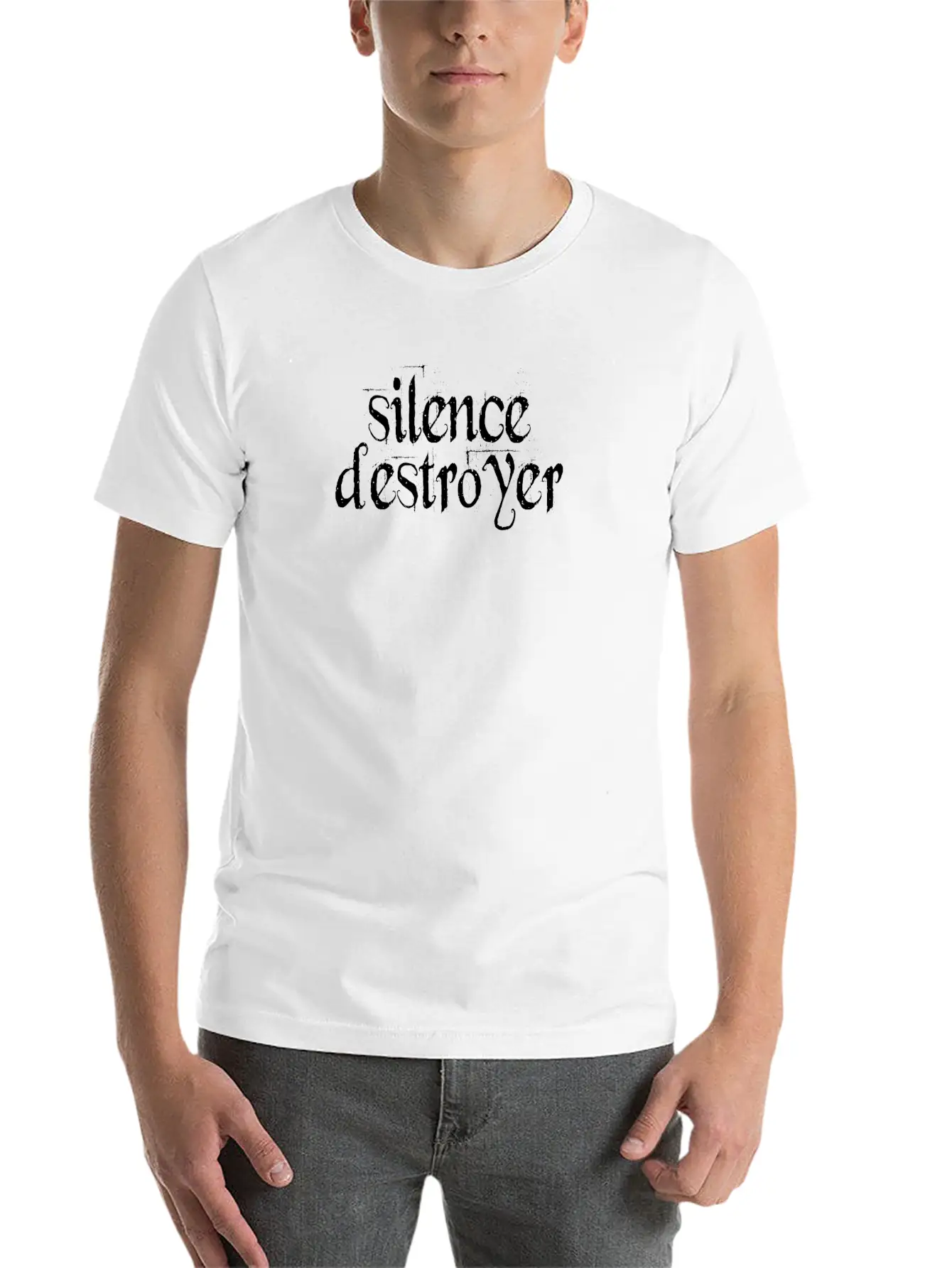 Silence Destroyer Funny Sayings Quotes Basic Graphic T-Shirt ¨C Daily Comfort In Soft Cotton
