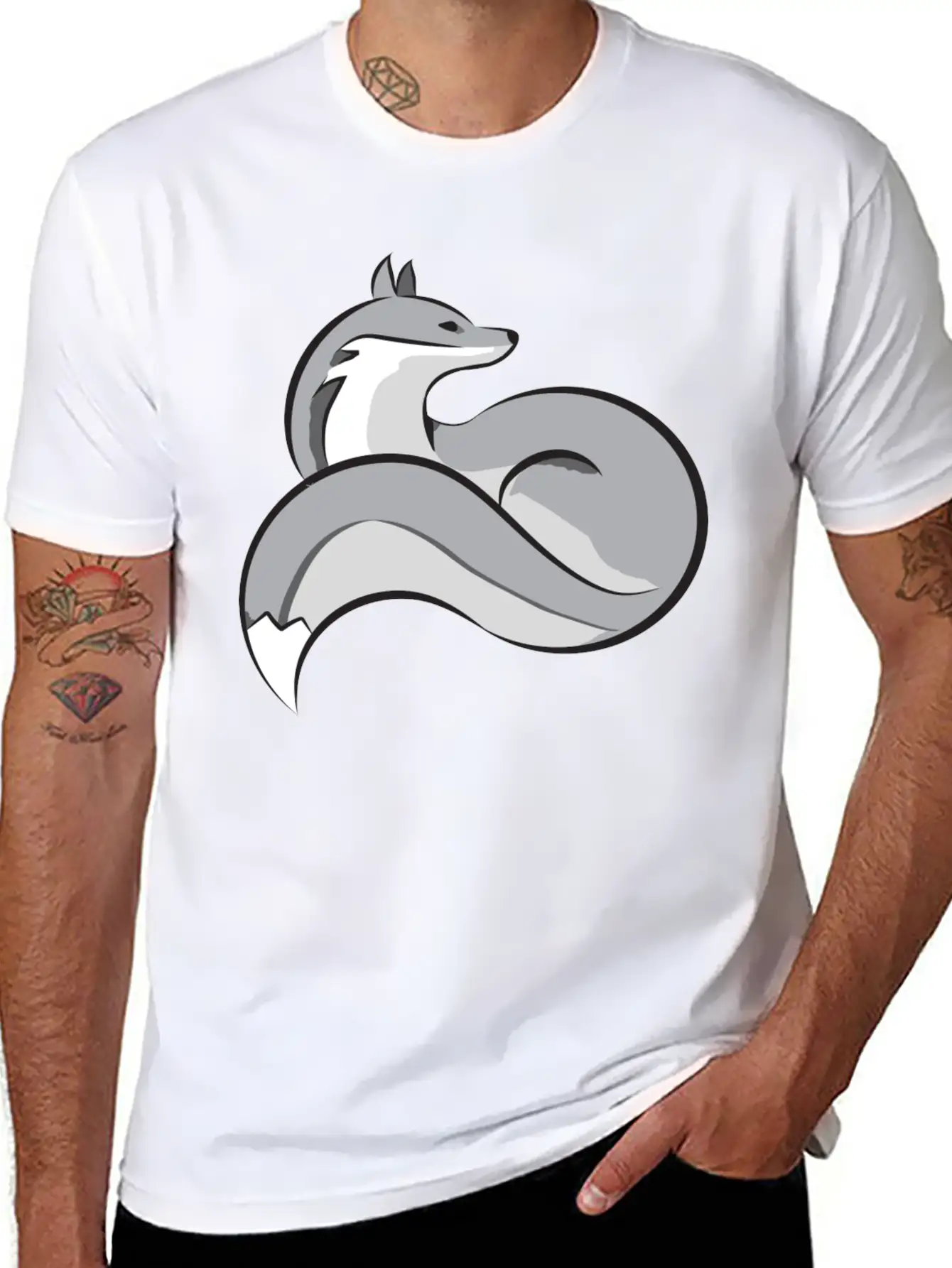 Silver Fox Essential Cotton Tee For Daily Outfits ¨C Unisex Style