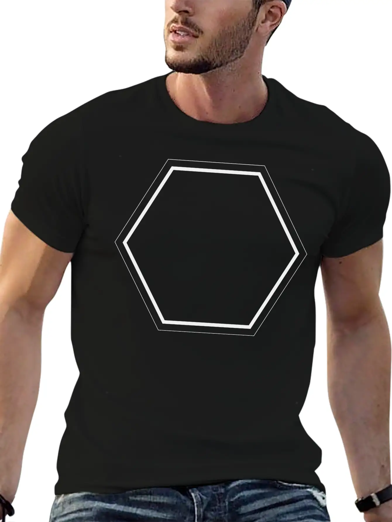 Simple Hexagon Soft Cotton Short Sleeve Tee ¨C Unisex Wardrobe Staple