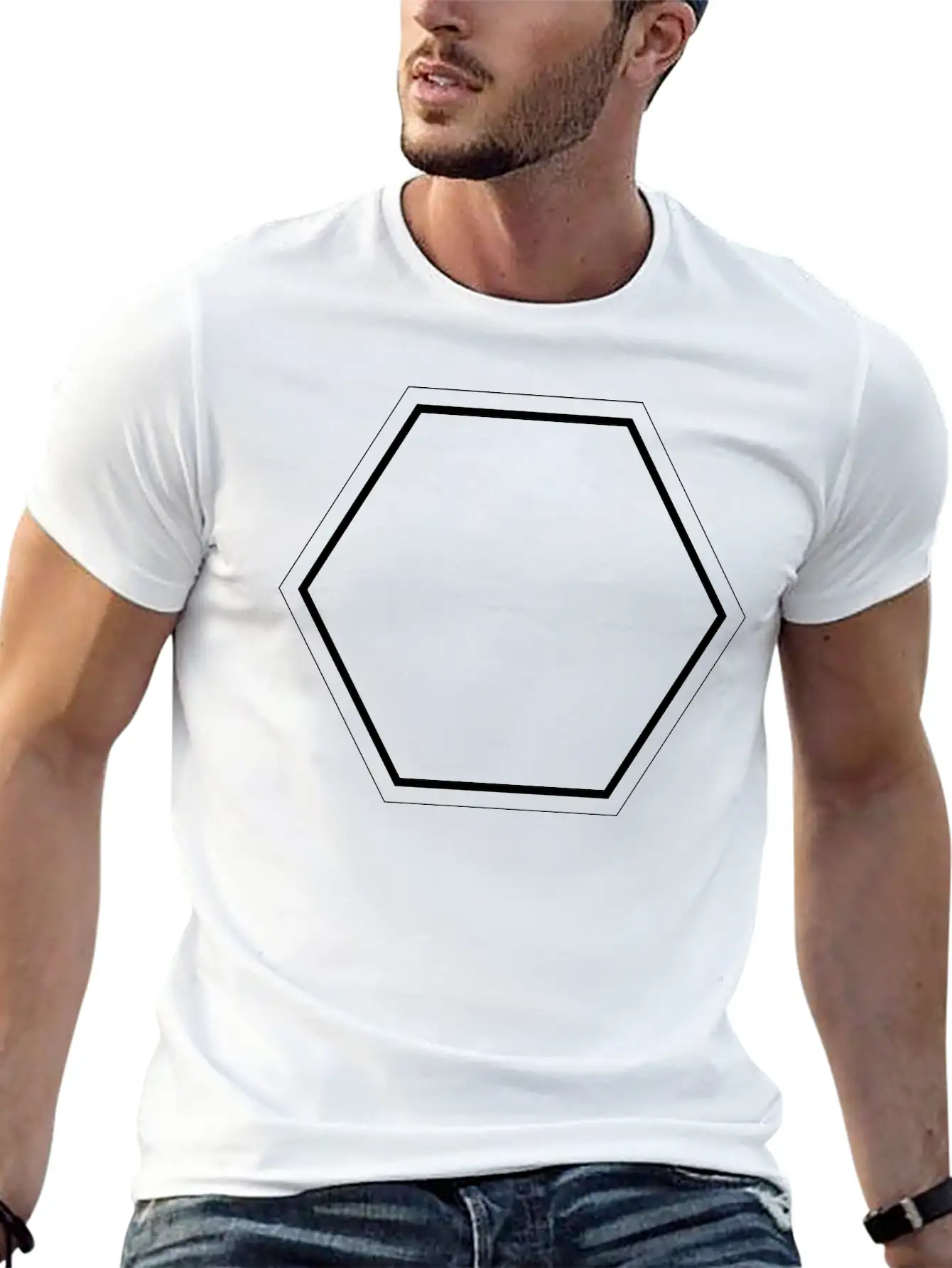 Simple Hexagon Soft Cotton Short Sleeve Tee ¨C Unisex Wardrobe Staple
