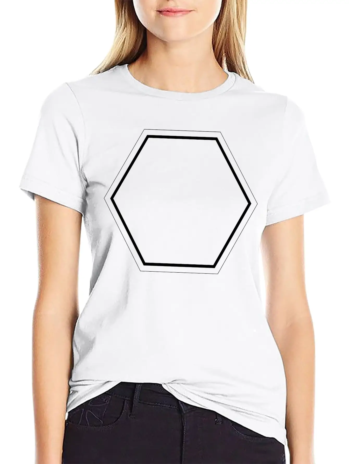 Simple Hexagon Soft Cotton Short Sleeve Tee ¨C Unisex Wardrobe Staple